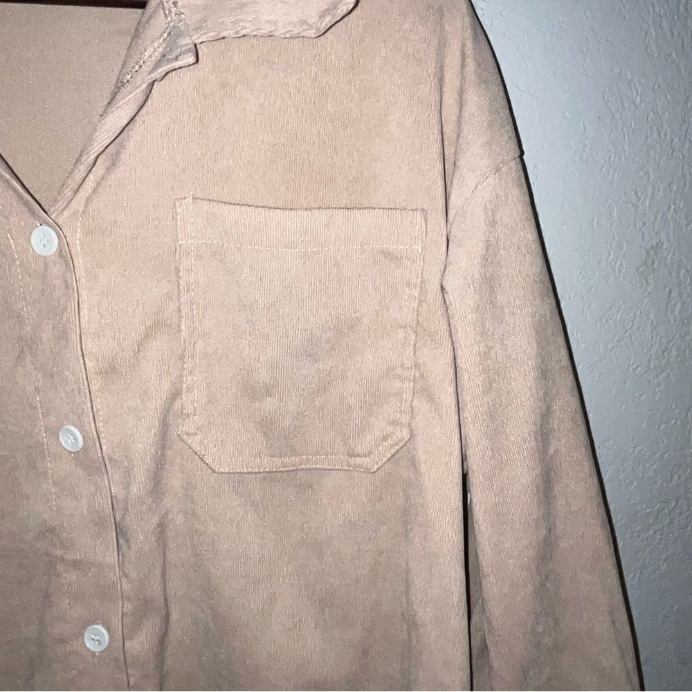 Tan Long Sleeve Button Down Shacket - image 5